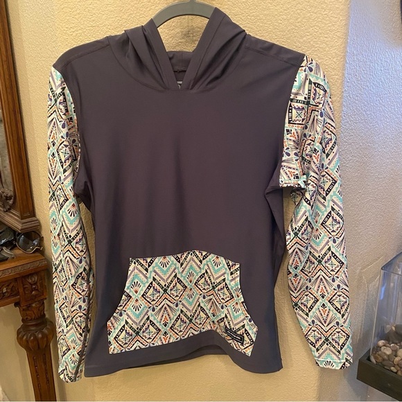 DAKINE Women Patterned Flow Hooded Rashguard UPF 50 Sun Long Sleeve Top-Medium - Picture 1 of 7